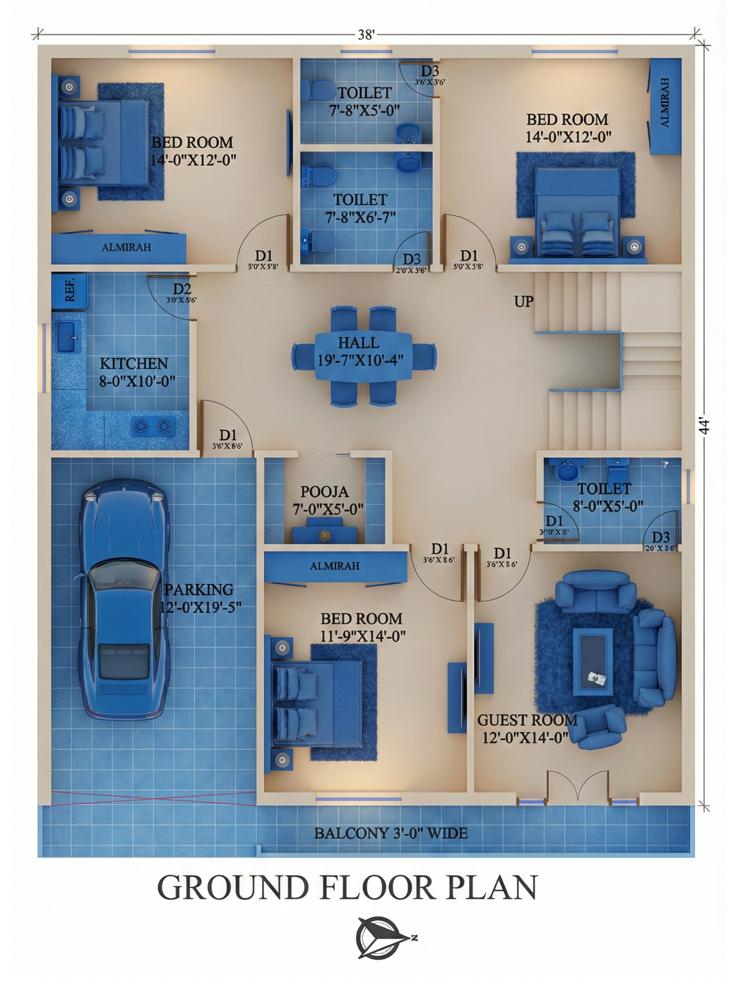 3BHK Floor Plan - Vishal Singh