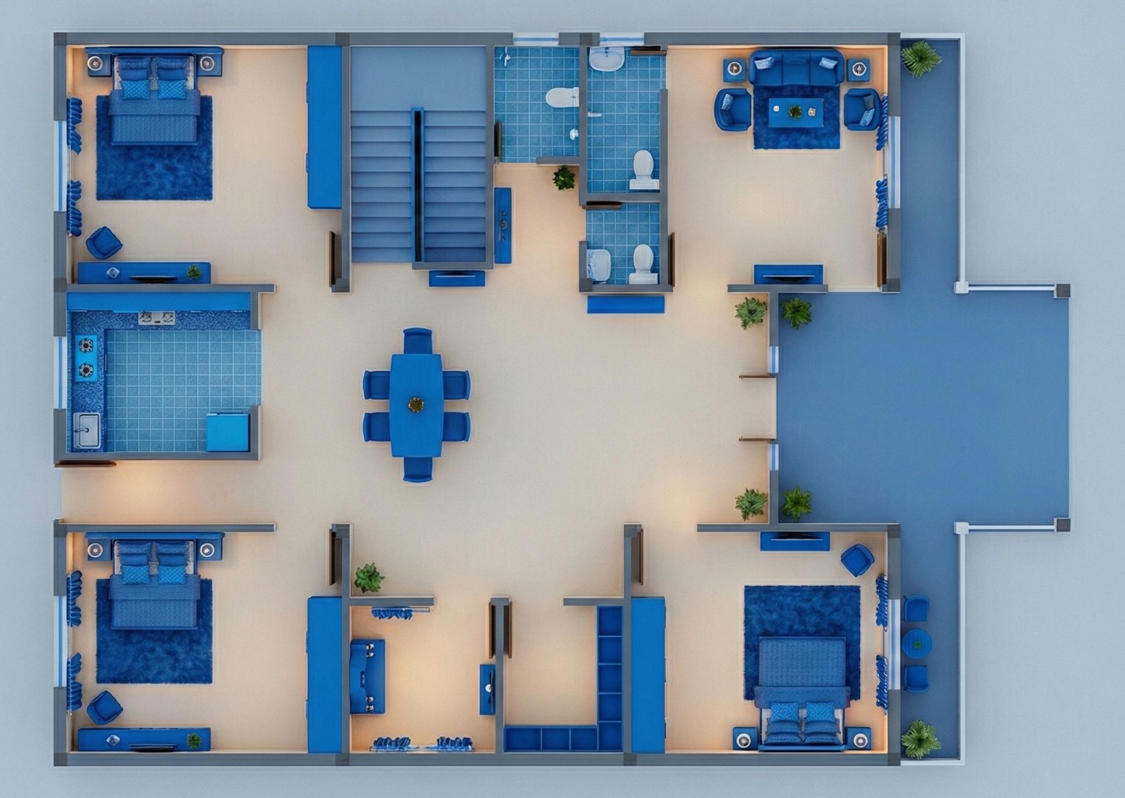 2D Floor Plan Template - Naksha AI